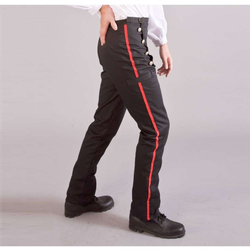 Military Officer Style Mens Trousers With Red Stripe 